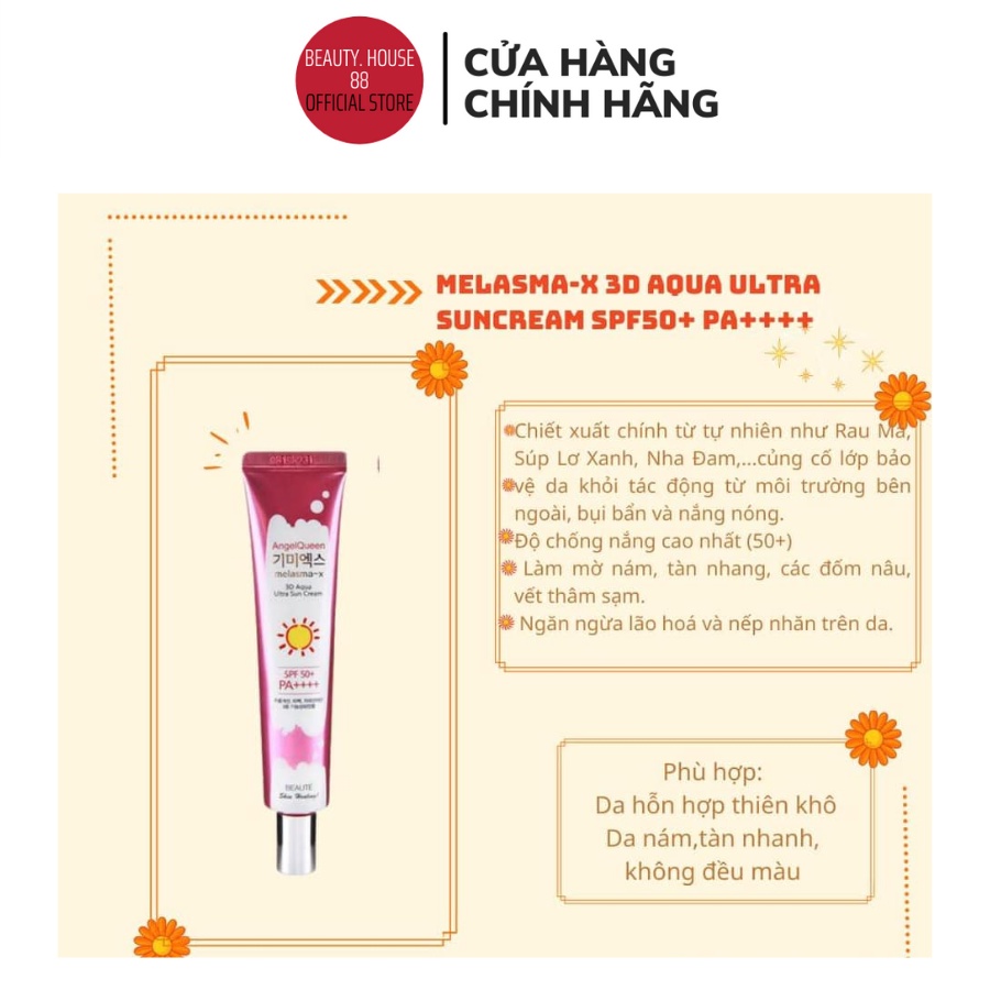 Kem Chống Nắng Melasma X 3D Aqua Ultra Suncream 45ml