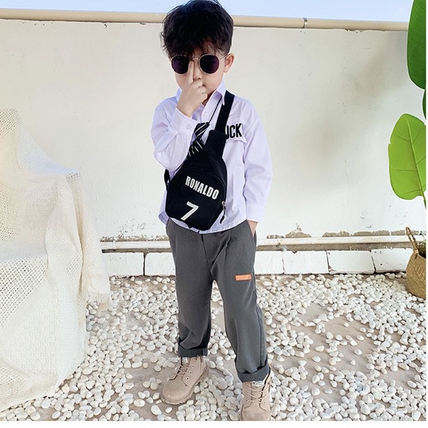 Túi bao tử thời trang túi đeo chéo in số bóng đá cho bé trai bé gái