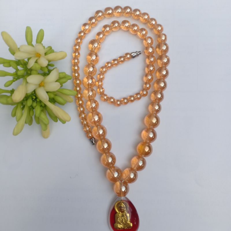 Chuỗi Vòng Hạt Đá Vàng Mặt Phật Cho Các Mẹ, Các Bà  Kết Hợp Với Áo Dài, Áo Bà Ba ...Dùng cho Các Dịp Lễ