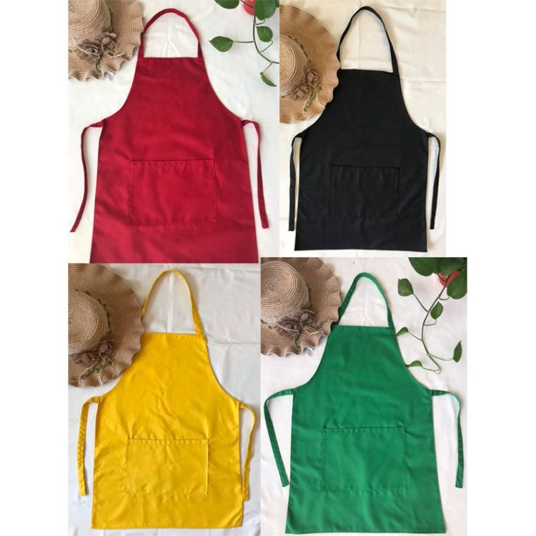 Tạp dề yếm phục vụ màu đen trơn - Tạp dề pha chế Tạp dề đồng phục Tạp dề vải chất liệu kaki cotton TD1.1.06