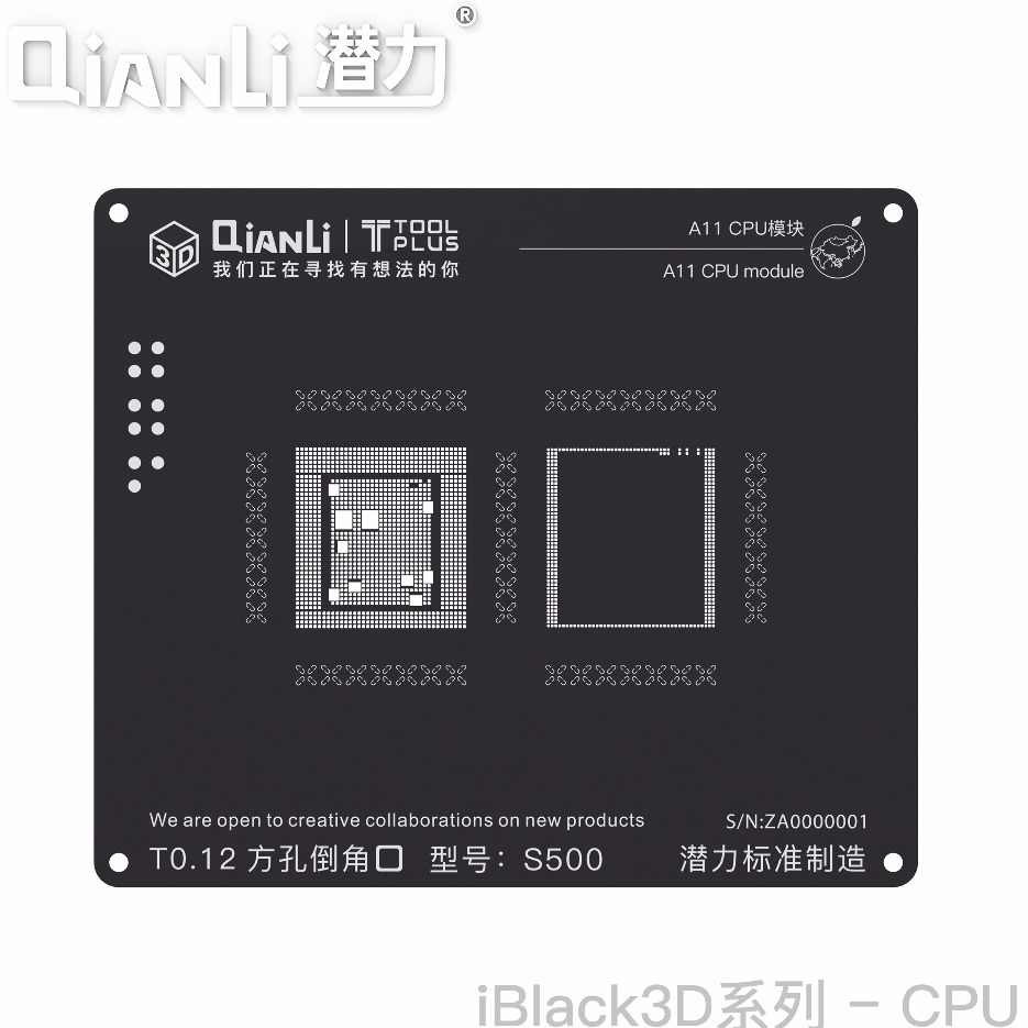 Vỉ làm chân 3D Đen CPU A11 Qianli 8-8P-X