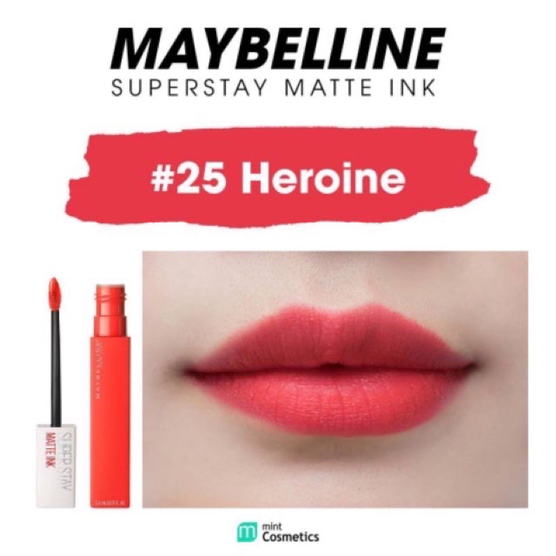 Son Kem Maybelline Superstay Matte Ink Liquid Lipstick - Heroine 25.Made in USA