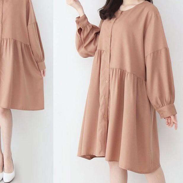 ☆ Đầm Bầu Cài Nút Phía Trước SIZE Lớn 7363