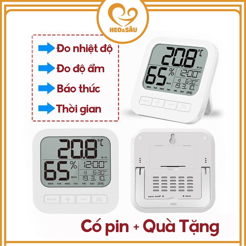 Nhiệt Kế 𝑭𝑹𝑬𝑬𝑺𝑯𝑰𝑷 Nhiệt Ẩm Kế Điện Tử Đo Nhiệt Độ Và Độ Ẩm Phòng Ngủ Cho Bé