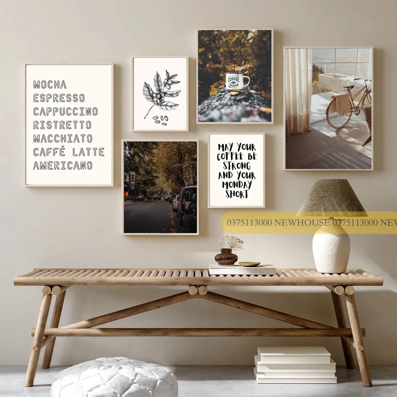 Set tranh canvas trang trí quán cafe CAFE34