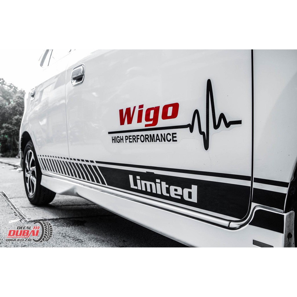 GIẢM GIÁ Tem dán sườn xe ô tô Wigo phong cách thể thao AMG