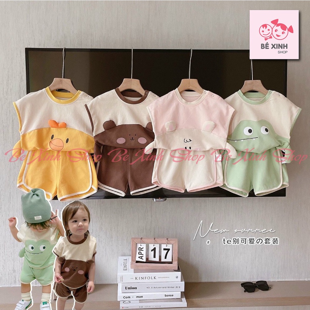 Bộ Quần Áo Ba Lỗ Sát Nách Thun Lạnh Bé Trai Bé Gái Minky Mom [Siêu Sale] bộ ba lỗ sát nách bé trai gái minky mom GẤU_VỊT