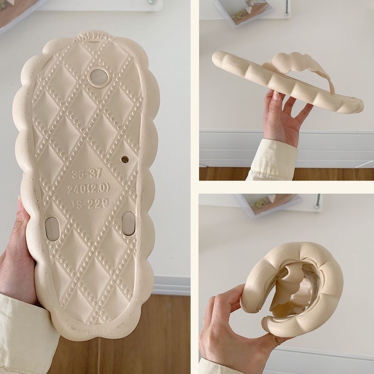 Dép Xỏ Ngón eva Chống Trượt Đính Hoa Dễ Thương Thời Trang Đi Biển Cho Bé Gái