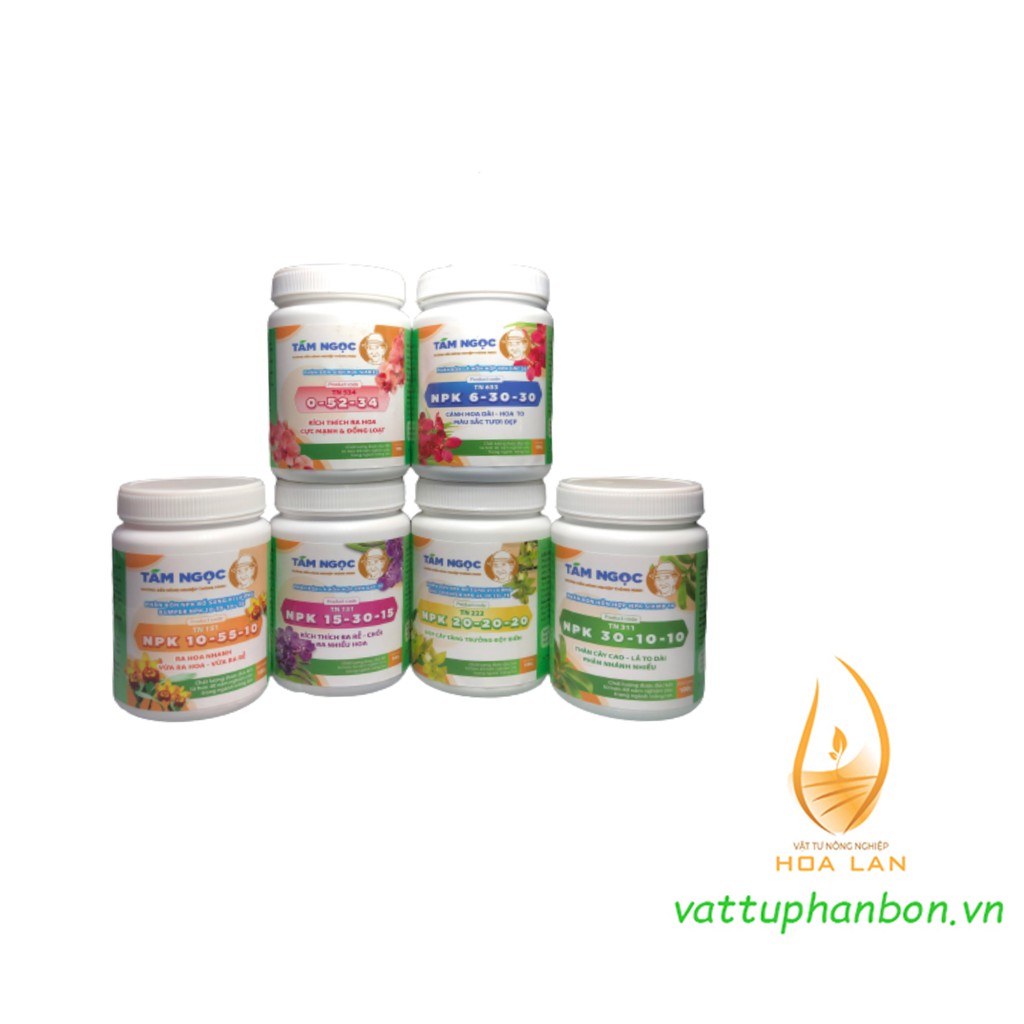 Phân Bón Tám Ngọc Trọn Bộ NPK  - #439A# 100g/6 hủ 600g