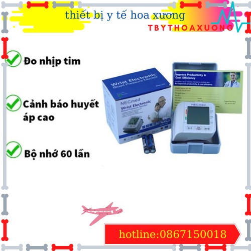 [Hàng Chính Hãng] Máy Do Huyết Áp Điện Tử Cổ Tay Hiệu Necmed LX800-Nhật Bản