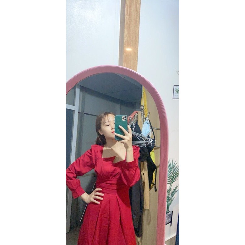 Đầm nữ đầm dự tiệc tay dài nhún ngực🎈HÌNH THẬT️🎈 đầm nữ dáng xoè tiểu thư chất vải Umi | BigBuy360 - bigbuy360.vn