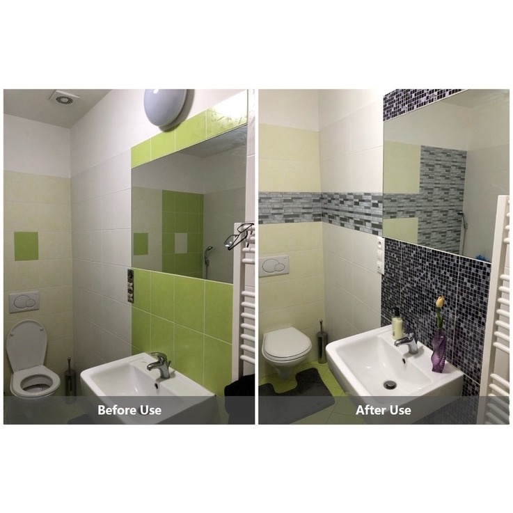 Miếng Dán Tường Bằng PVC Họa Tiết Gạch Lát Chống Nước Chống Văng Dễ Lắp Đặt Cho Nhà Bếp Nhà Tắm