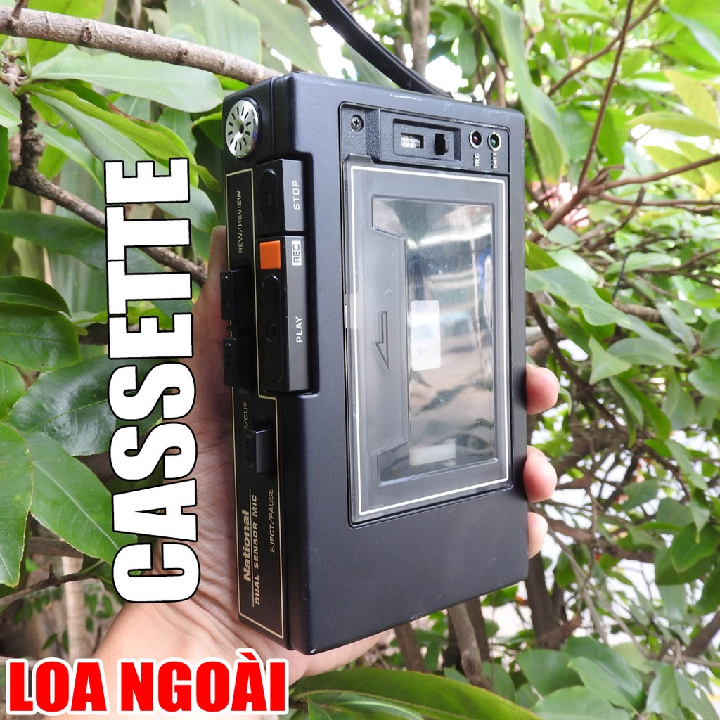 Máy nghe nhạc Cassette National RQ-332 có loa ngoài máy nặng tay cửa sổ trong suốt thấy băng quay