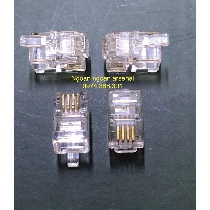 Hạt điện thoại 4 chân RJ11, 4 chân nhỏ RJ9, 6 chân RJ12 chân đồng