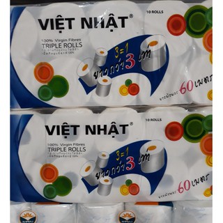 Bịch Giấy Vệ Sinh Việt Nhật - 10 Cuộn (Giao ngẫu nhiên có lõi - không lõi)
