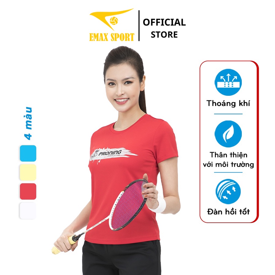 Áo Cầu Lông Nữ Cổ Tròn Proning, Cá Tính, Chất Vải Thoáng Khí, Thấm Hút Mồ Hôi Tốt AC - 3601