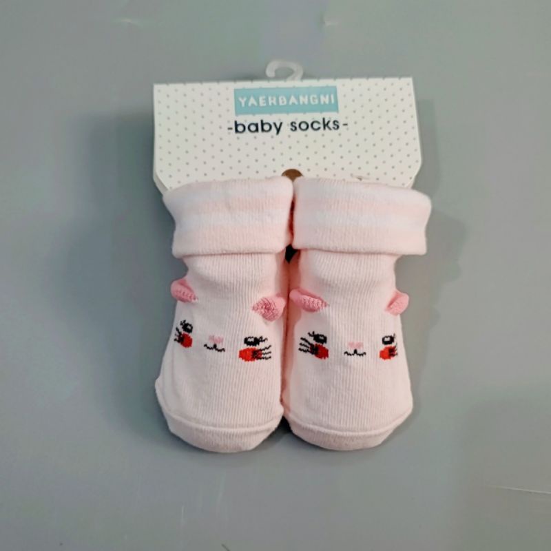 Tất vớ cho bé sơ sinh đế chống trượt, vải cotton mềm, co giãn mẫu cún dễ thương từ 0 đến 6 tháng