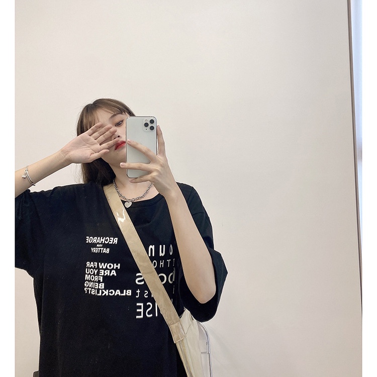 21SS bình thường giản dị chữ in rời áo thun tay ngắn cổ tròn giản dị | BigBuy360 - bigbuy360.vn