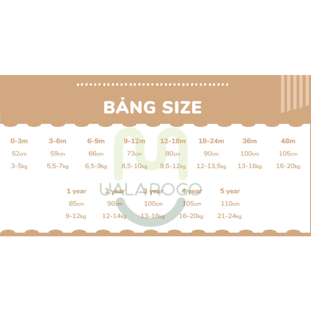 BỘ BA LỖ BÉ TRAI/ BÉ GÁI COTTON UALAROGO + 2.2% phí shopee