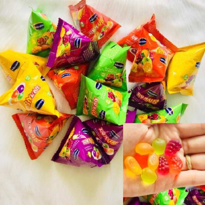 Kẹo Dẻo Trái Cây Hàn Quốc Adorable Gói 360g bao bì mới