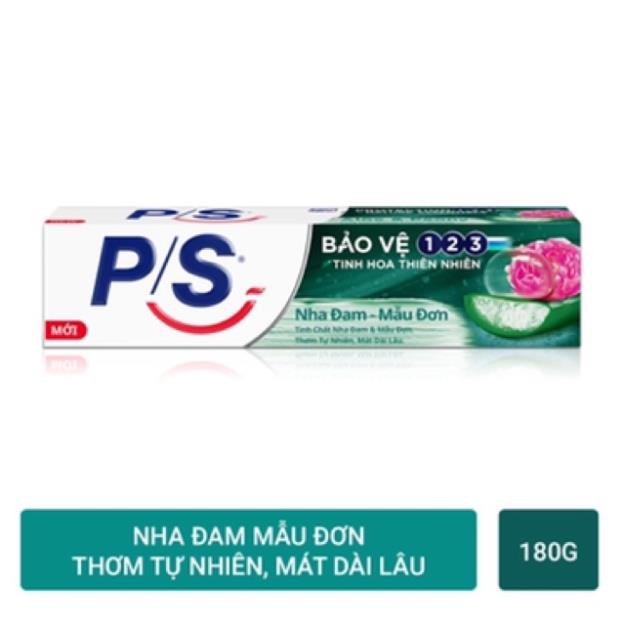 Combo 3 Kem đánh răng P/S Tinh hoa thiên nhiên: Nha đam-Mẫu đơn 180g + Than hoạt tính-Tre 180g + Trà Xanh 190g