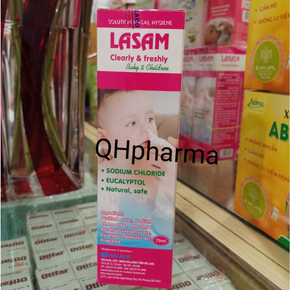 Dung dịch vệ sinh LASAM 70ml giúp vệ sinh mũi bé mỗi ngày