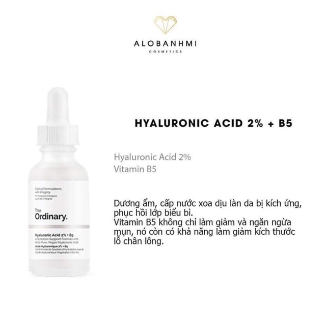 [chính hãng] serum tinh chất cấp nước phục hồi da the ordinary hyaluronic B5