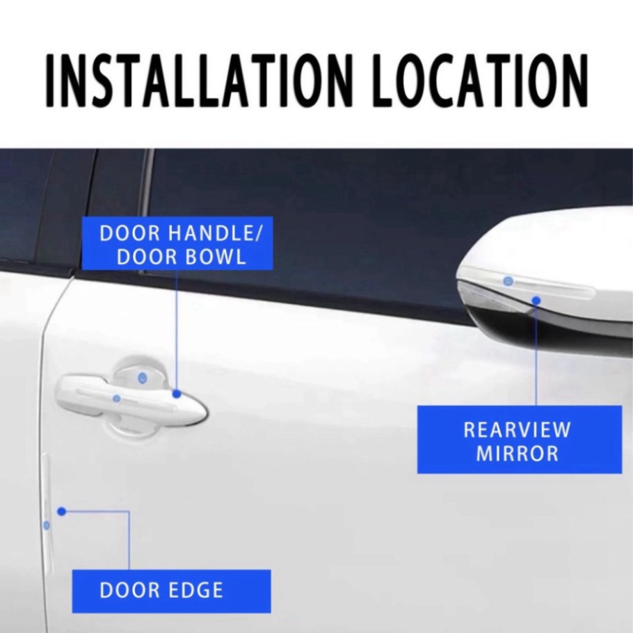 Miếng Dán Silicon Bảo Vệ Tay Nắm Cửa, Hõm Cửa Ô Tô -  Chống Trầy Xước, Chống Va Đập, Full logo các hãng