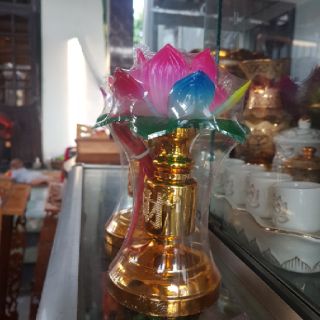 Đèn điện hoa sen để bàn thờ.