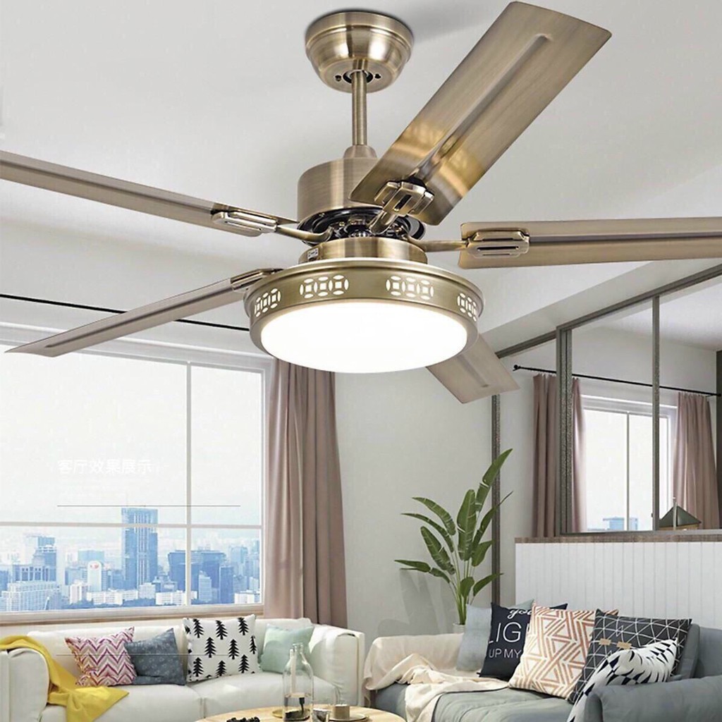 Quạt Trần Động Cơ Lõi Đồng FULL Cấp Độ Gió, 3 Chế Độ Đèn LED, Có Điều Từ Xa, Động Cơ AC 2 Chiều Gió[Bảo Hành 5 Năm]