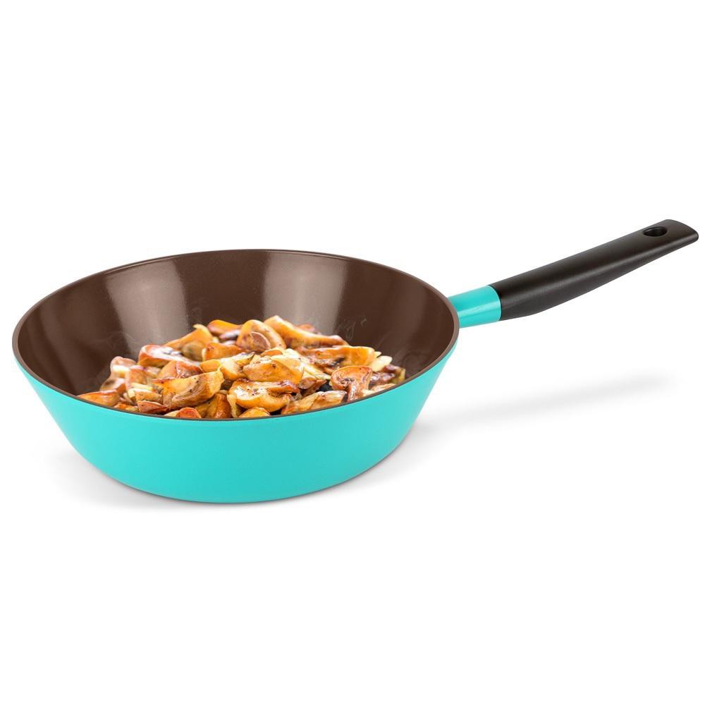 [Mã LIFEMALLCP4 giảm 12% đơn 250K] Chảo sâu lòng Lock&amp;Lock Minimal Wok Pan 28cm - màu xanh LJM2285