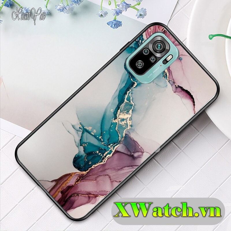 Ốp lưng phủ bóng Xiaomi Note 11 Mi 11T 11 lite Note 10 5G Note 10 pro K40 pro Poco F3 Poco X3 X3 Pro họa tiết Vân Đá