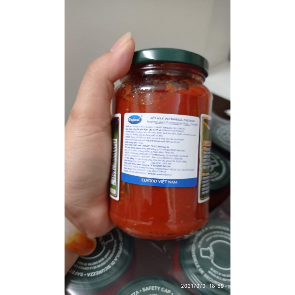 Sốt MÌ Ý, SỐT OLIVE CASTELLO 350g làm món Spaghetti sauce Italy
