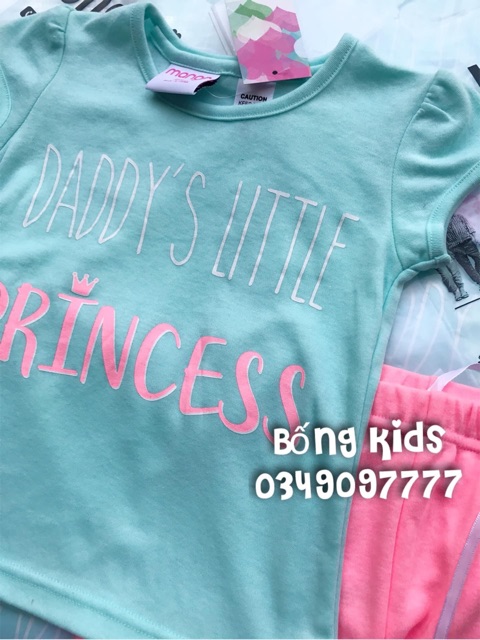 Bộ Hè Bé Gái Princess Xanh Mint