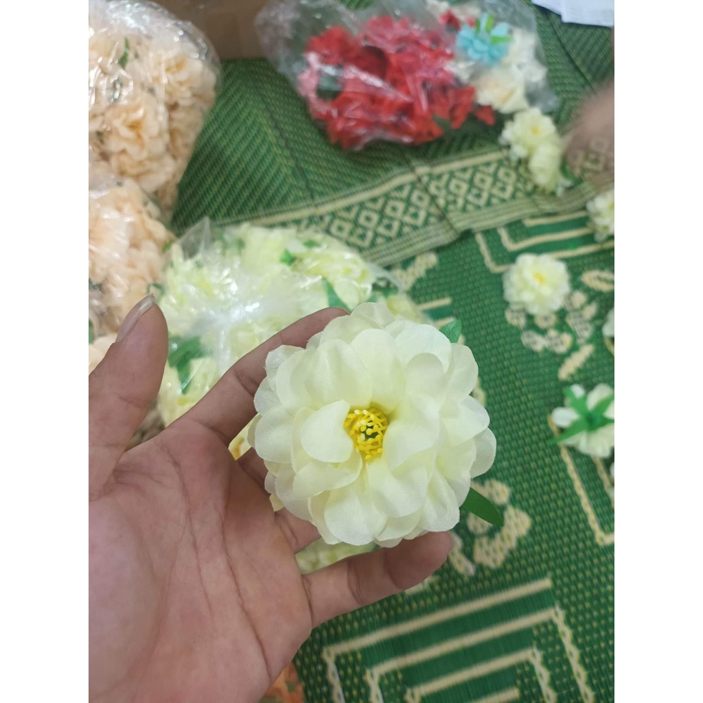 Hoa trang trí bánh sinh nhật  hoa lụa cúc pháp trang trí bánh kem