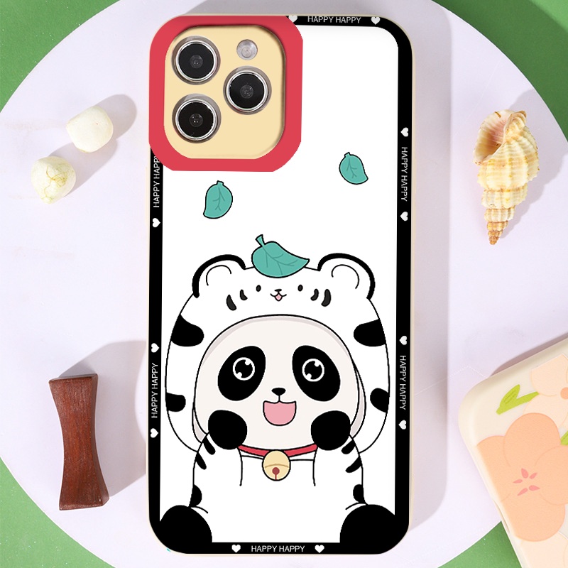 Ốp iphone - Ốp lưng iphone cạnh vuông viền camera Baby Panda dành cho ip 6 đến 14promax - g74