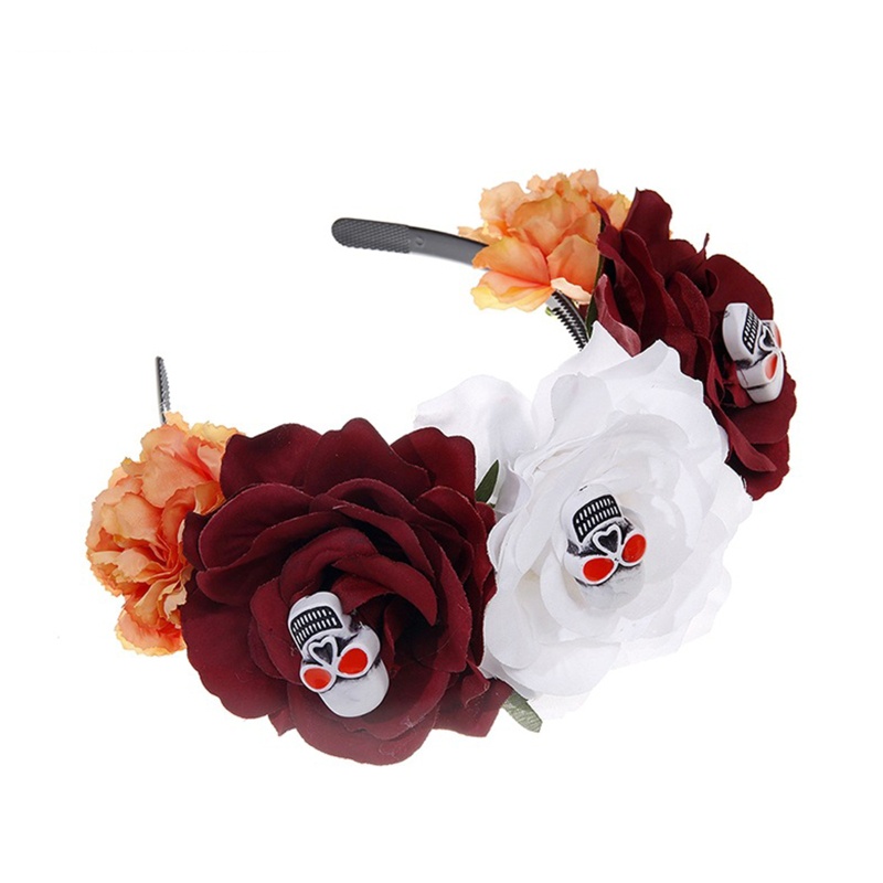 Băng Đô Cài Tóc Hóa Trang Hình Đầu Lâu Hoa Lớn