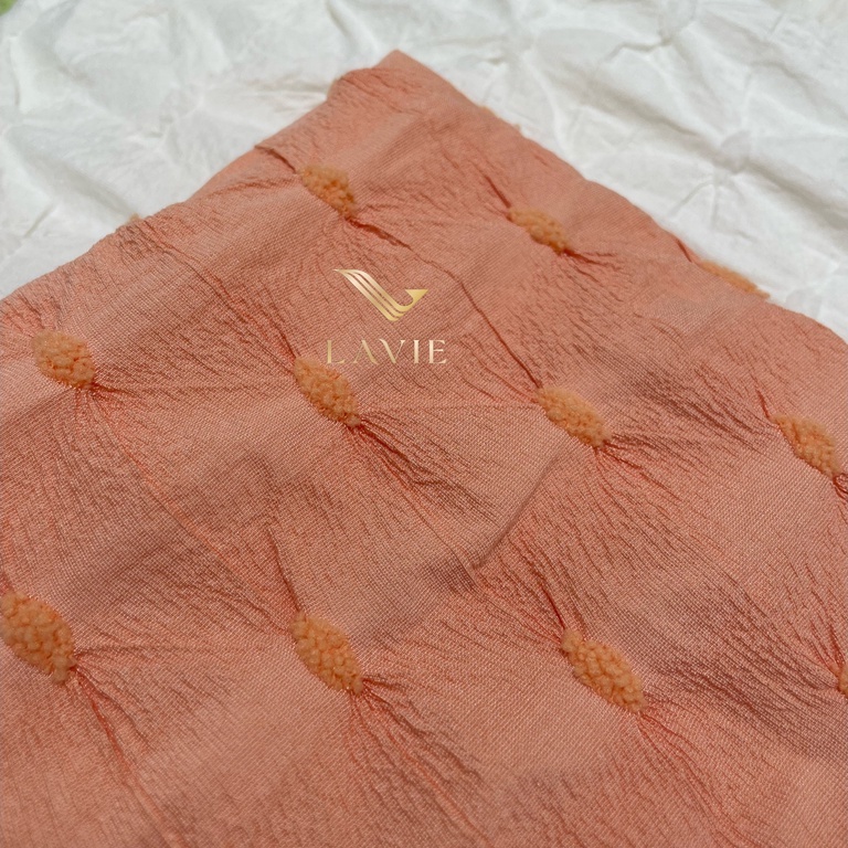 Vải Gấm Nhún Bông Thoi nhà Lavie dày dặn, giữ form dáng chuẩn, vải may đầm, trang phục cưới