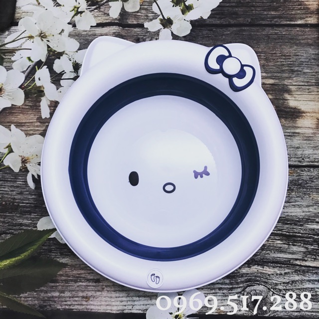 Chậu Rửa Mặt Gấp Gọn Hình Kitty Đáng Yêu Cho Bé M50