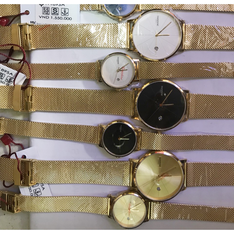 Đồng hồ nữ ♥️FREESHIP♥️ Model Sunrise 2189SA dây nhuyễn thời trang kính Sapphire chống xước - Fullbox