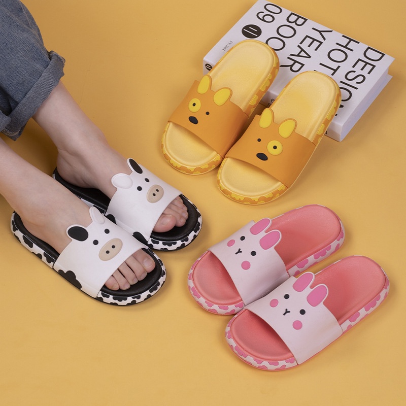 Dép đi trong nhà Họa Tiết Bò Hoạt Hình Thời Trang Mùa Hè