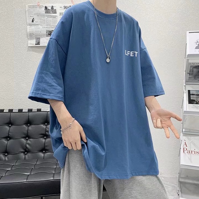 Áo Thun Tay Ngắn Cổ Tròn Dáng Rộng Phong Cách Hàn Quốc Thời Trang Cho Nam Nữ Size M-5XL