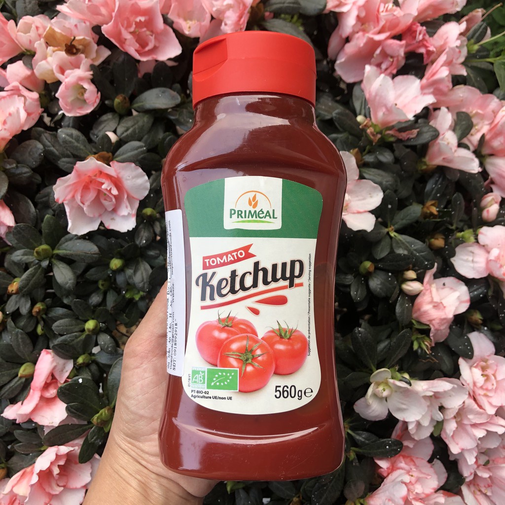 Ketchup hữu cơ Primeal 560 g - Chứng nhận hữu cơ EU (Châu Âu) &amp; AB (Pháp)