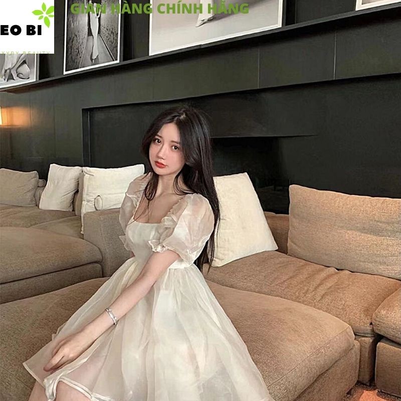 Váy đầm nữ babydoll công chúa 2 lớp mầu đen và trắng tiểu thư bánh bèo đi dự tiệc cũng rất xinh và kute -EOBI
