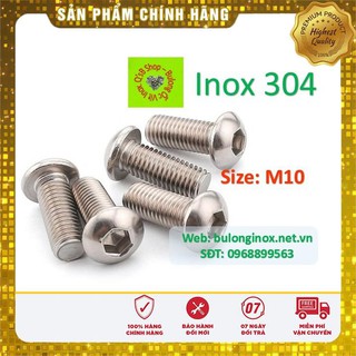 [HÀNG SẮN] Bulong inox chìm cầu size 10, ốc lục giác chìm đầu bi, inox 304