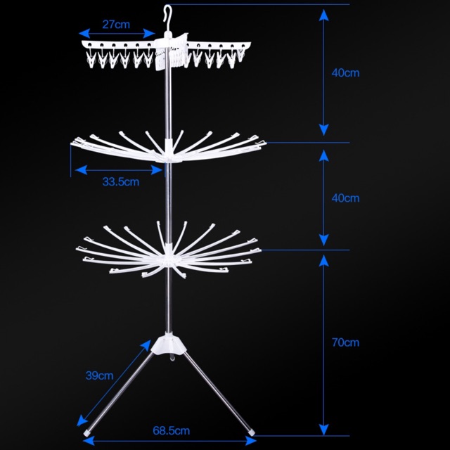 CÂY PHƠI ĐỒ ĐA NĂNG INOX 3 Tầng thông minh