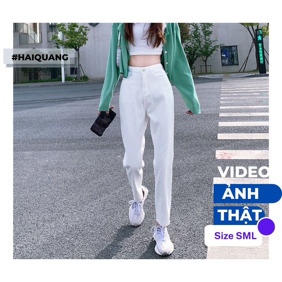 QUẦN JEAN NỮ QUẦN BÒ BAGGY HAIQUANG CẠP CAO CHẤT JEAN MỀM CAM KẾT KHÔNG XÙ VẢI KHÔNG PHAI MÀU | BigBuy360 - bigbuy360.vn