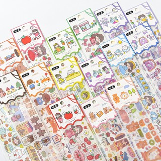 Sticker trong dán sổ khổ chữ nhật dài siêu dễ thương