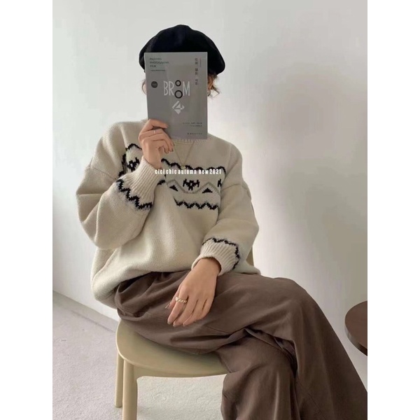 ÁO LEN CỔ TRÒN VINTAGE | BigBuy360 - bigbuy360.vn