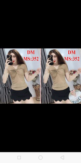 Áo len gân tay ngắn